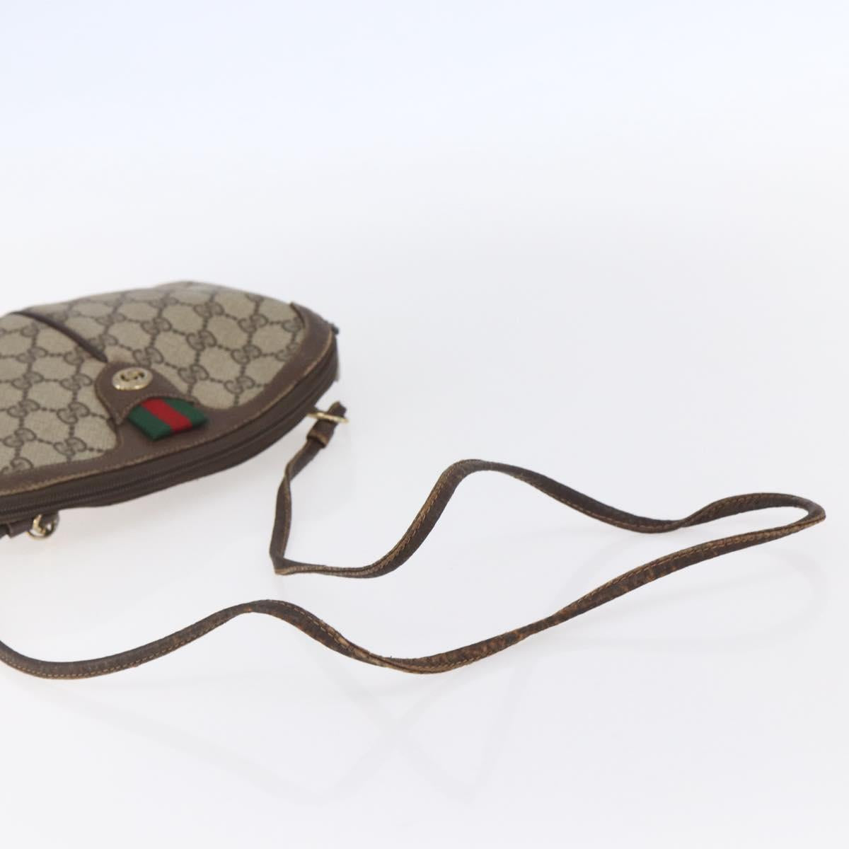 GUCCI GG Supreme Web Sherry Line Bag PVC Beige Gold 904 02 047 Auth BA7465