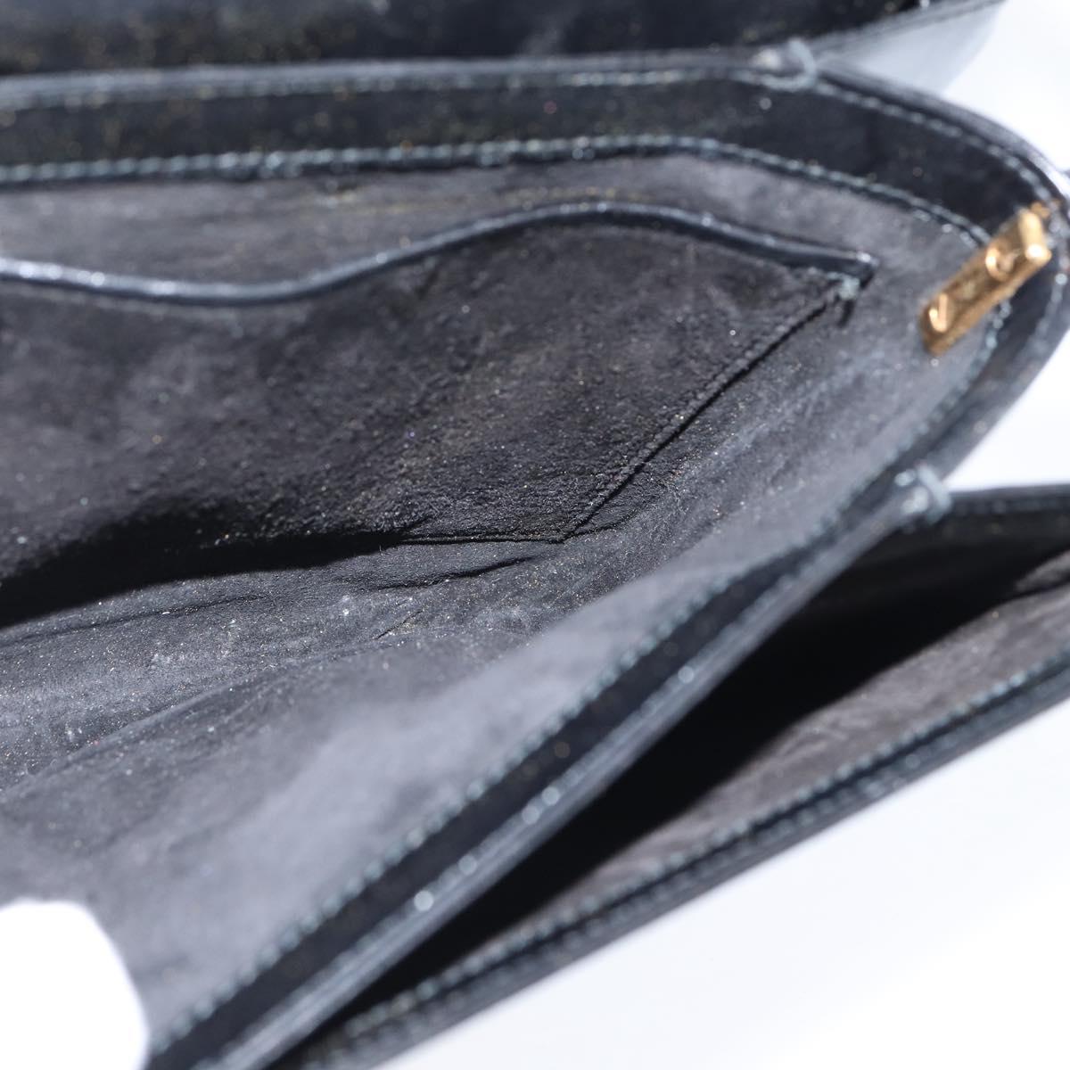 GUCCI Shoulder Bag Leather Black Gold 001 406 0621 Auth BA7466