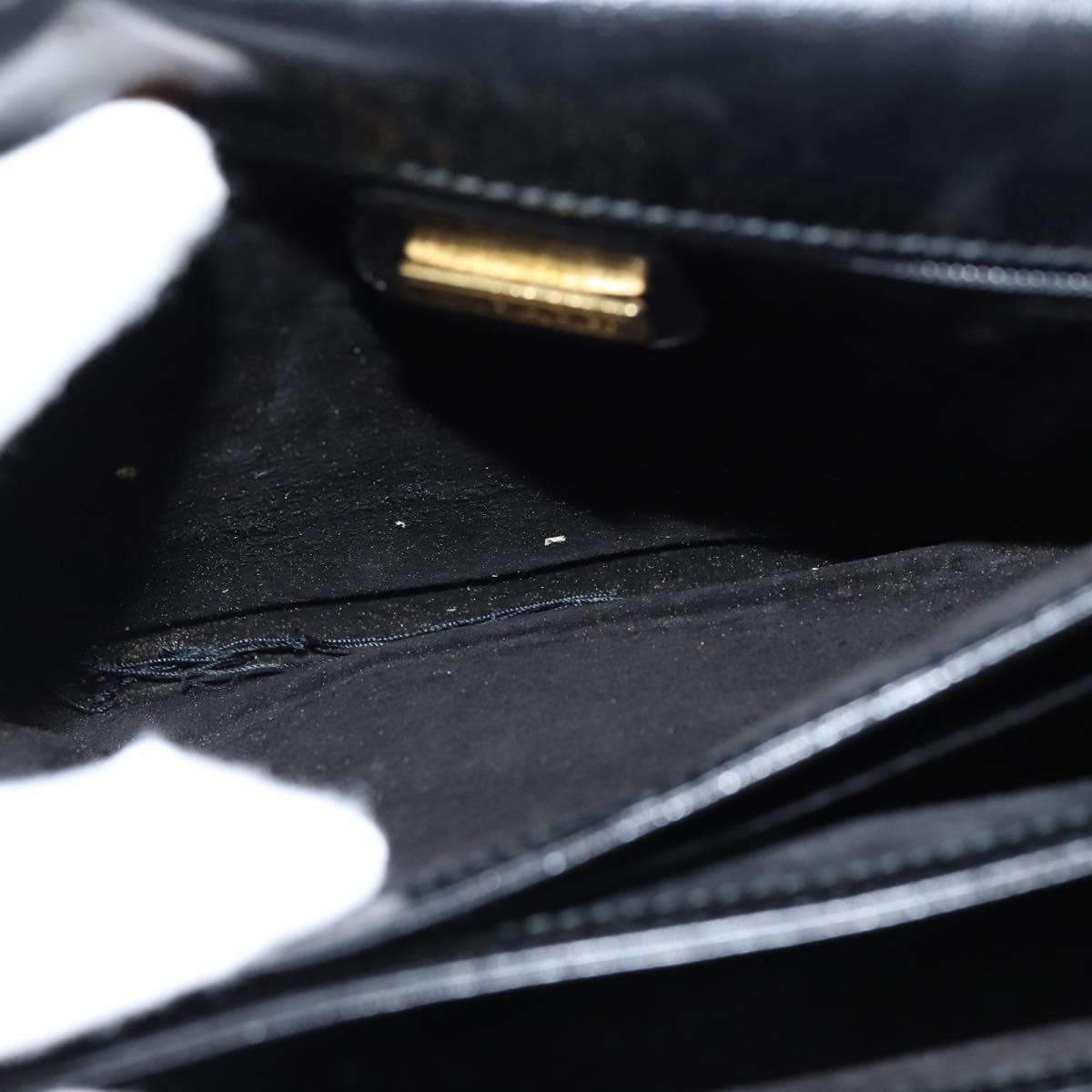GUCCI Shoulder Bag Leather Black Gold 001 406 0621 Auth BA7466