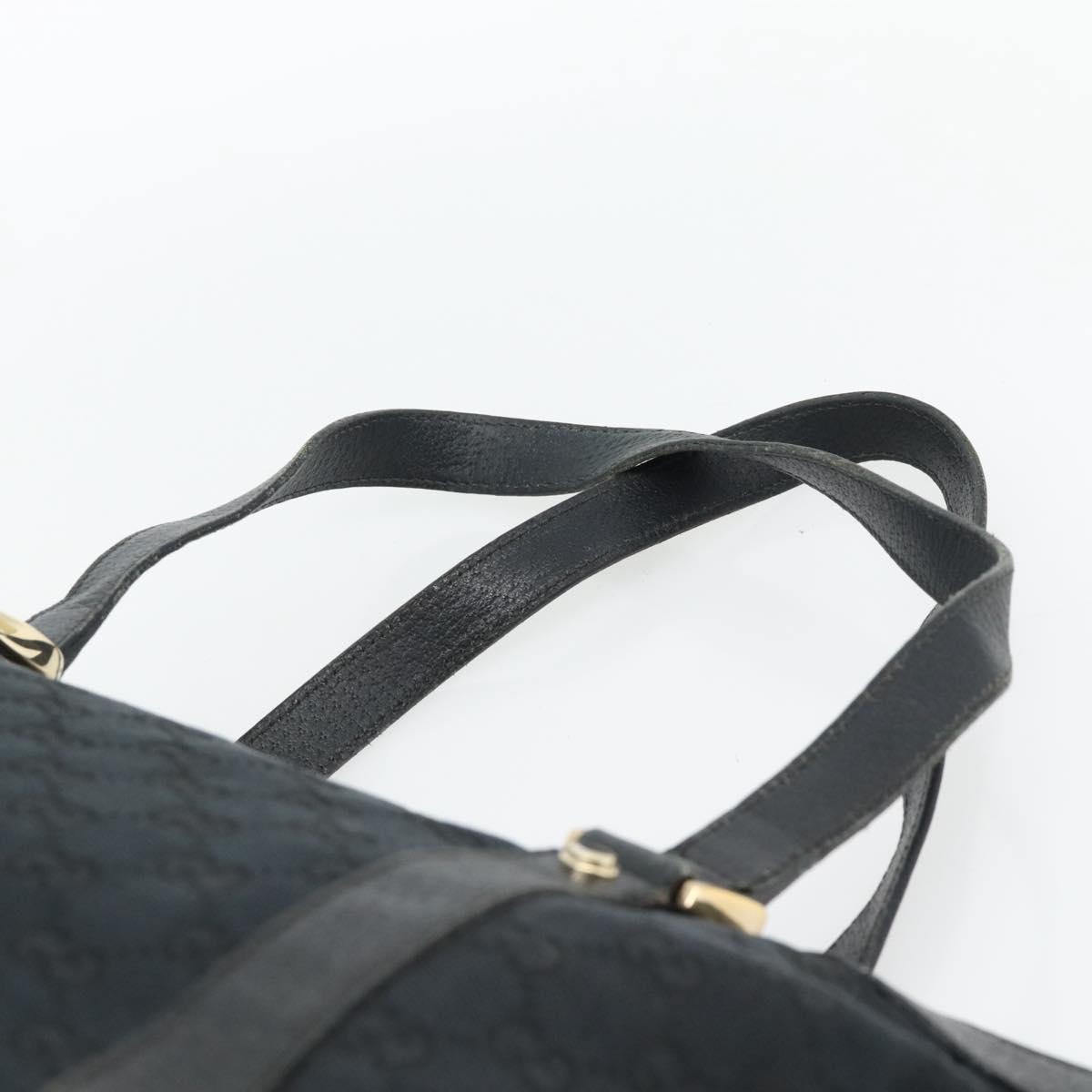 GUCCI GG Canvas Abbey Tote Bag Black Gold 141470 Auth BA7477