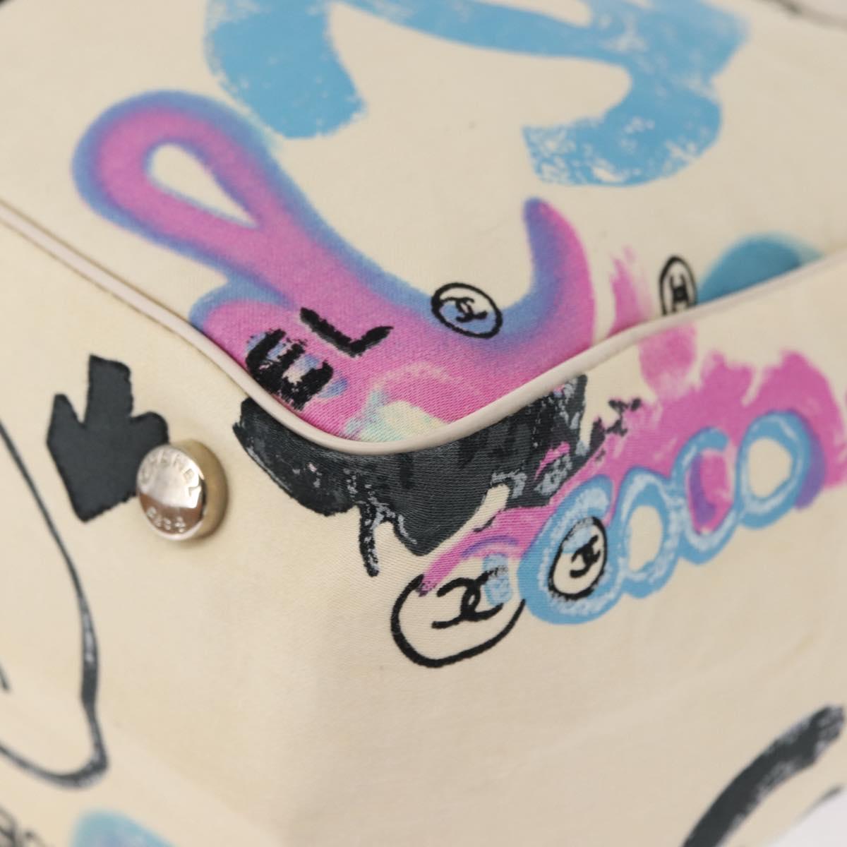 CHANEL New Travel Line Hawaii Exclusive Tote Bag Cotton White CC Auth BA7485