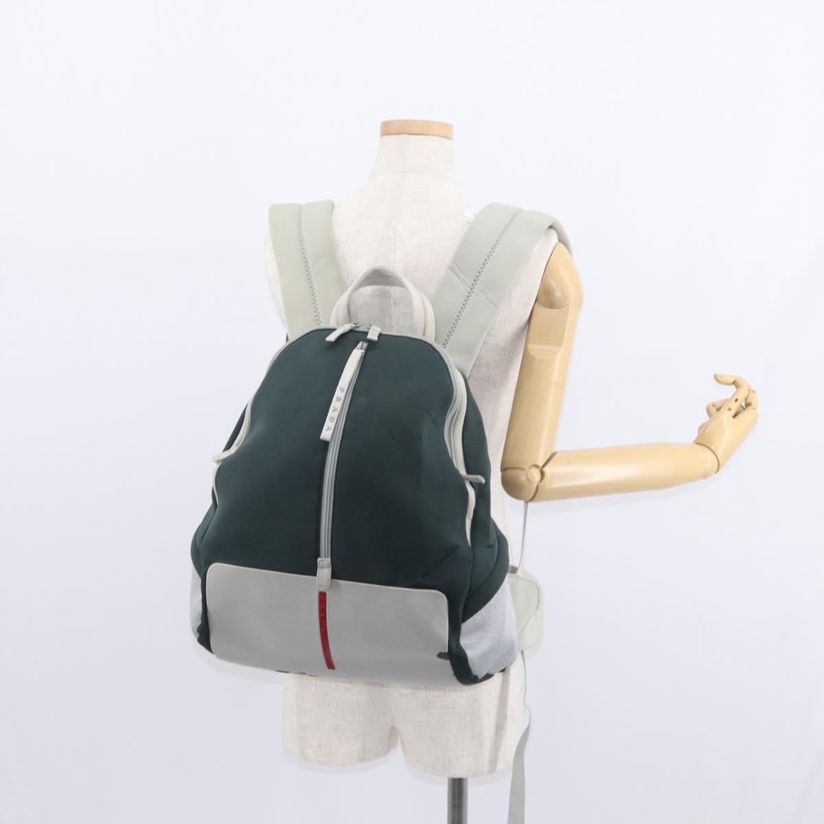 PRADA Sports Backpack Nylon Gray Auth BA7498