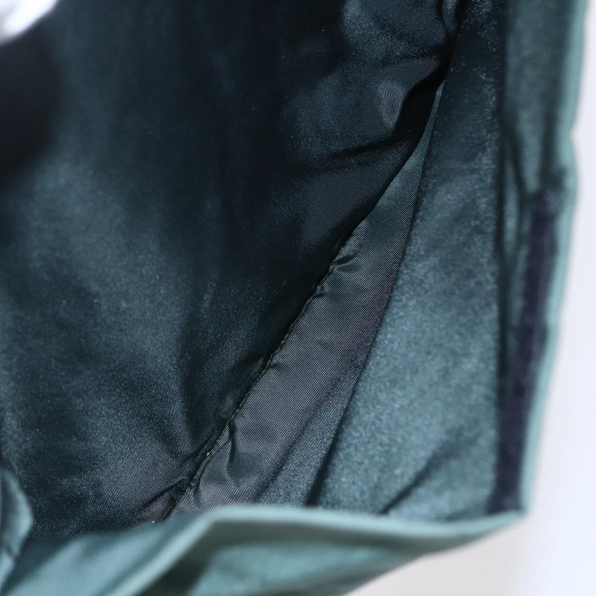 PRADA Tote Bag Nylon Green Silver Auth BA7499