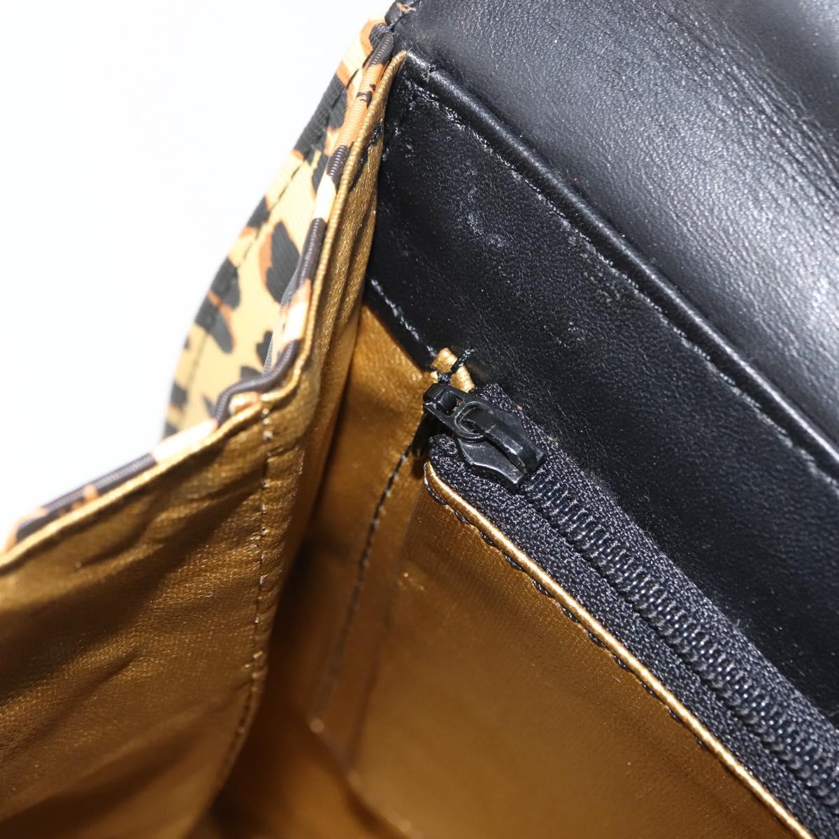 Gianni Versace Hand Bag PVC Leather Yellow Black Auth BA7502