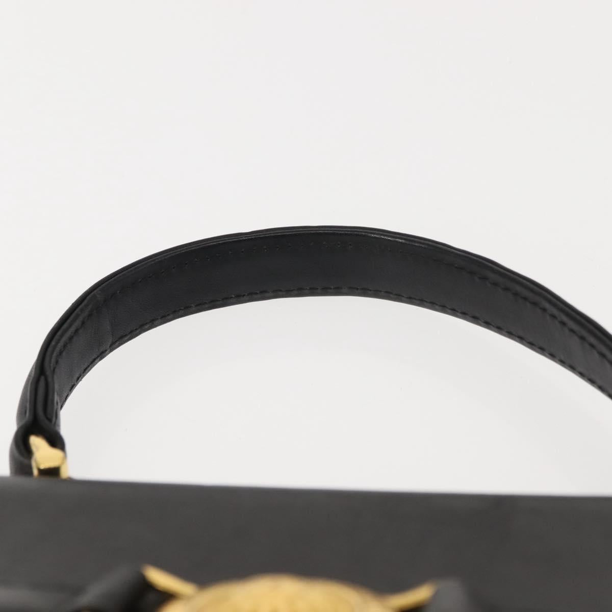 Gianni Versace Hand Bag PVC Leather Yellow Black Auth BA7502