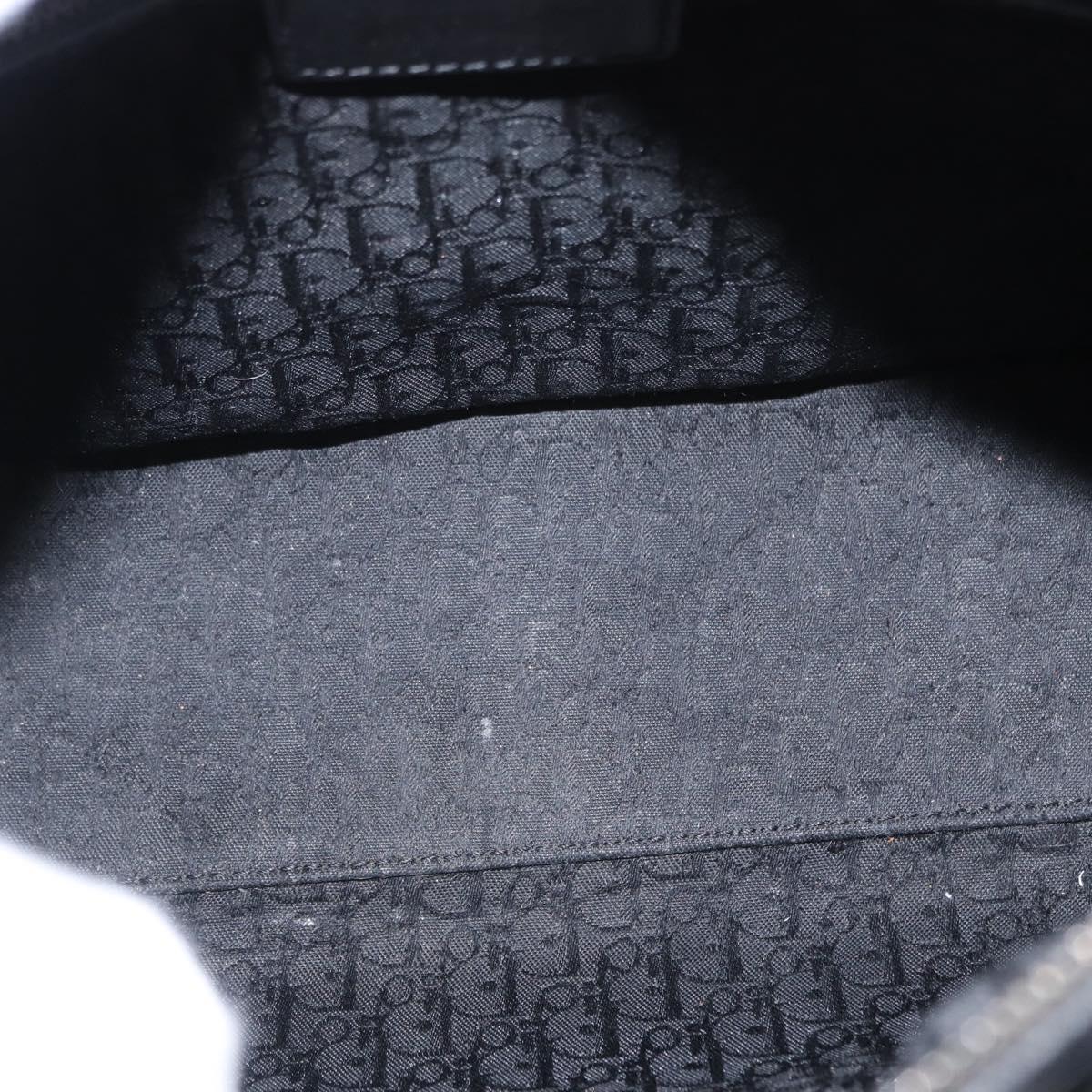 Christian Dior Canage Hand Bag Enamel 2way Black Silver Auth BA7509