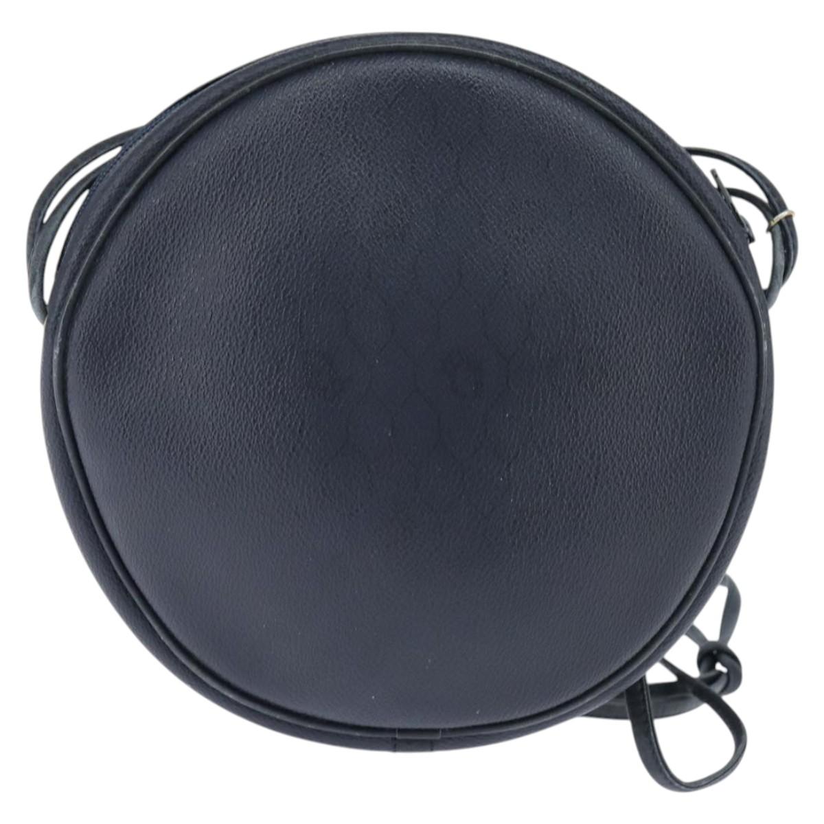 Christian Dior Honeycomb Canvas Shoulder Bag PVC Navy gold Auth BA7511