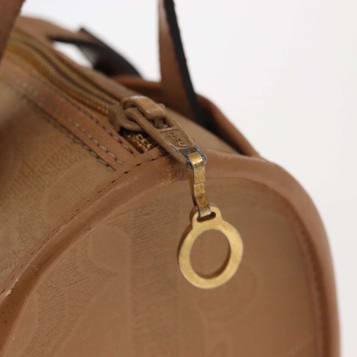 Christian Dior Hand Bag Leather Beige Gold Auth BA7513