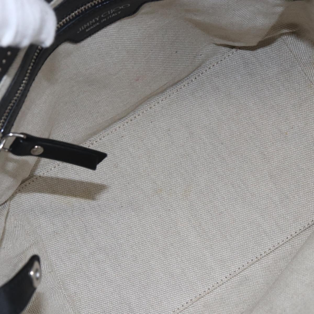 Jimmy Choo Studs Tote Bag Leather Black Silver Auth BA7519