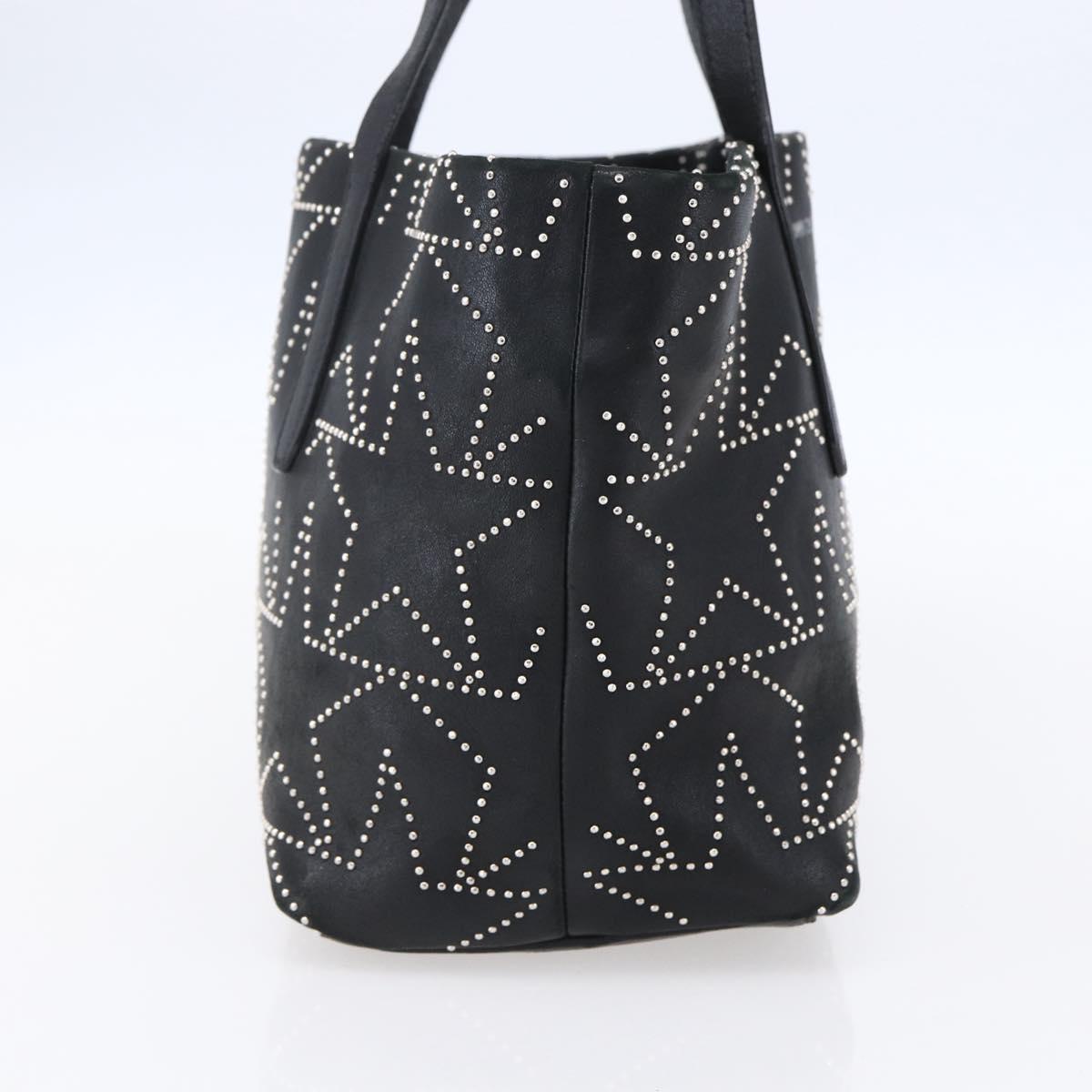 Jimmy Choo Studs Tote Bag Leather Black Silver Auth BA7519