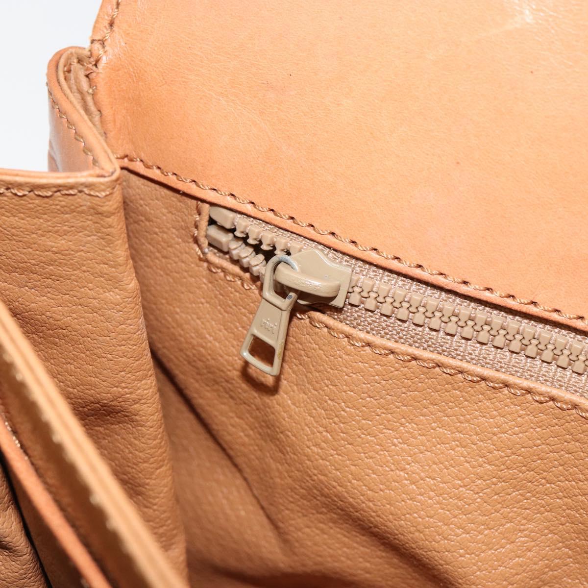 CELINE Macadam Canvas Shoulder Bag PVC Leather Beige Gold Auth BA7520