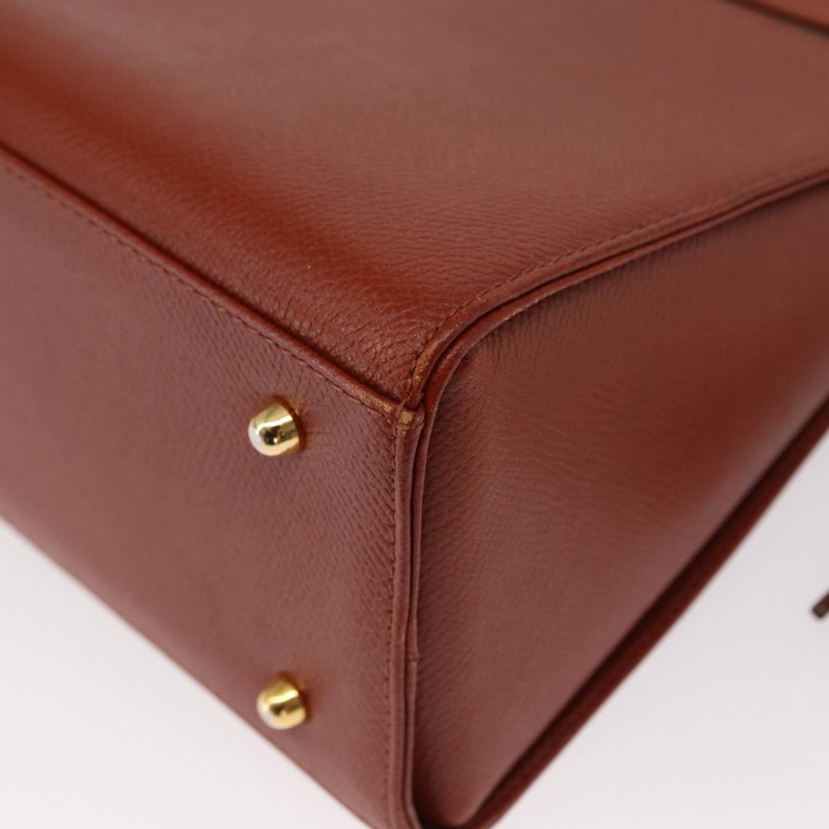 VALENTINO Hand Bag Leather 2way Brown Gold Auth BA7523