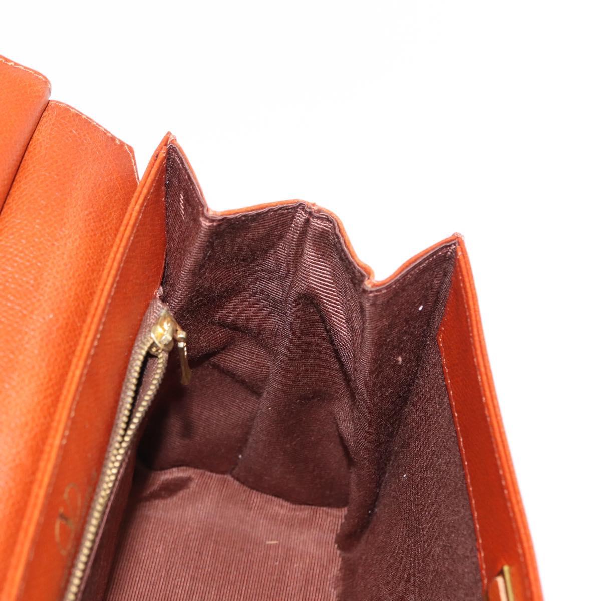 VALENTINO Hand Bag Leather 2way Brown Gold Auth BA7523