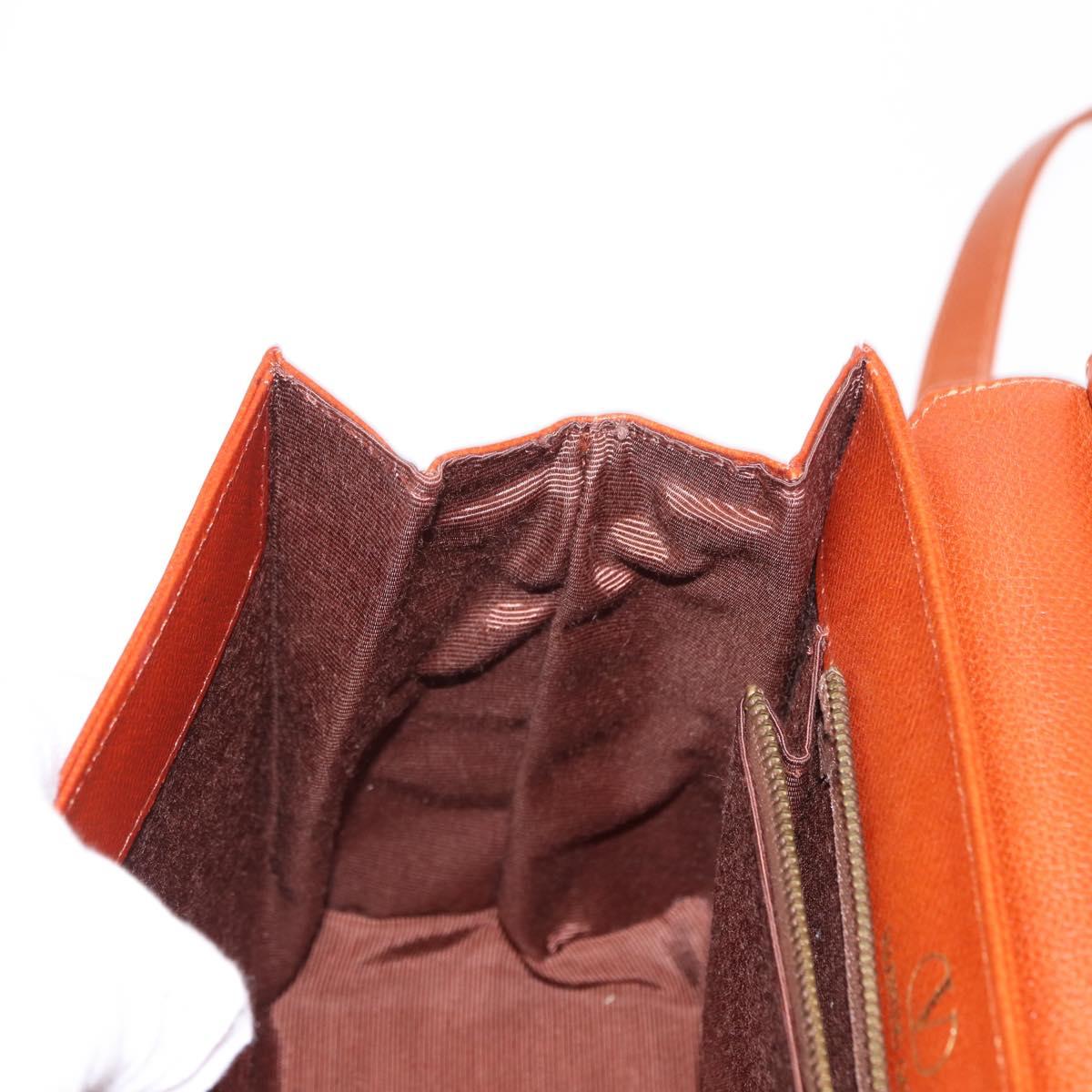 VALENTINO Hand Bag Leather 2way Brown Gold Auth BA7523