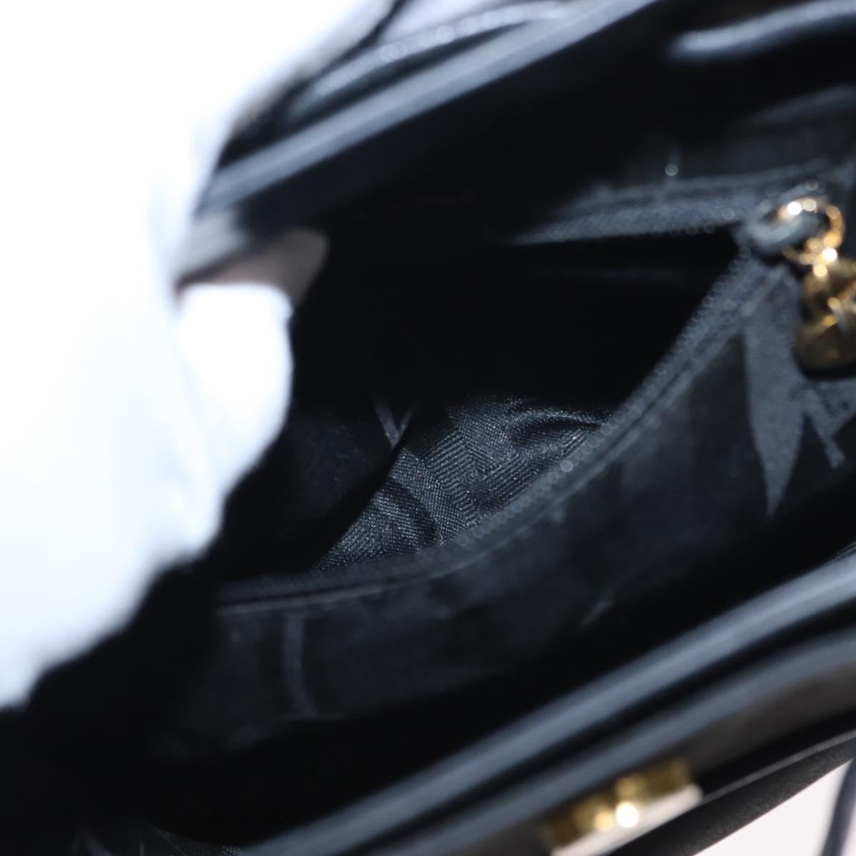 Salvatore Ferragamo Vala Backpack Leather Black Gold Auth BA7527