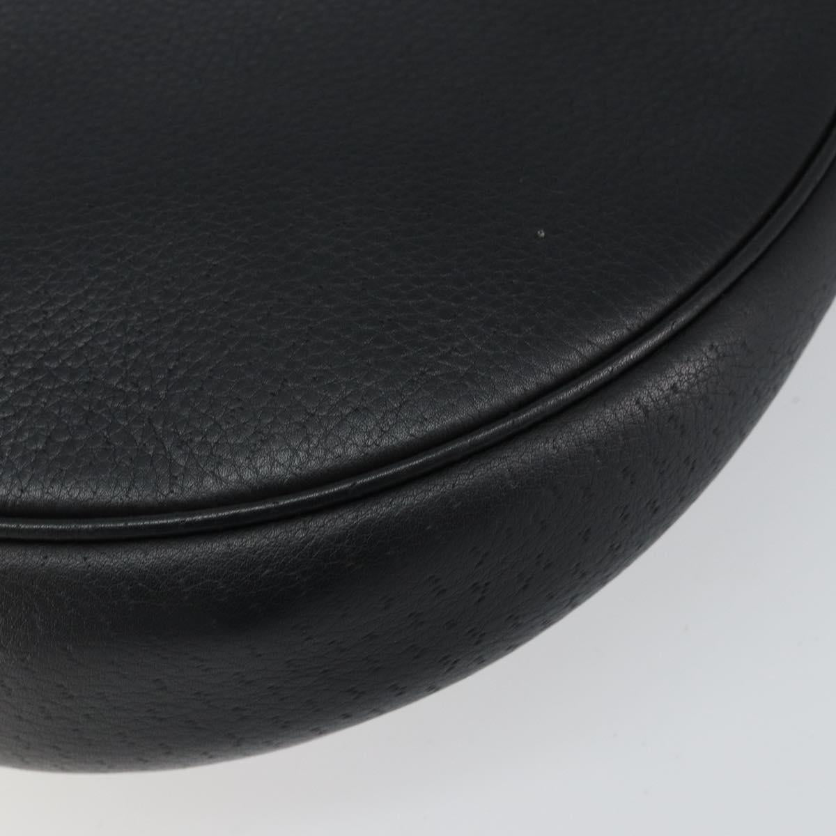 Salvatore Ferragamo Gancini Shoulder Bag Leather Black Gold Auth BA7529