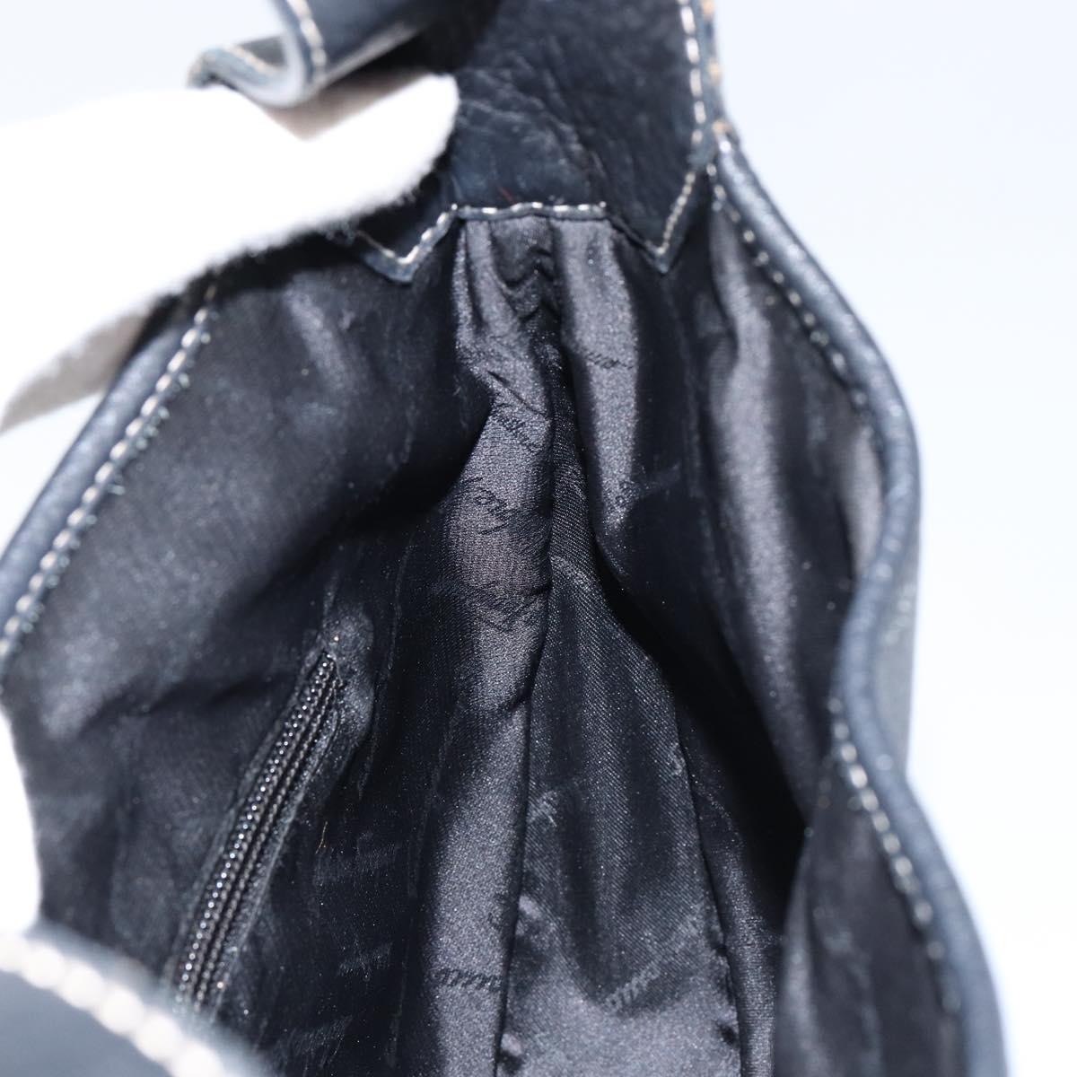 Salvatore Ferragamo Gancini Shoulder Bag Leather Black Gold Auth BA7529