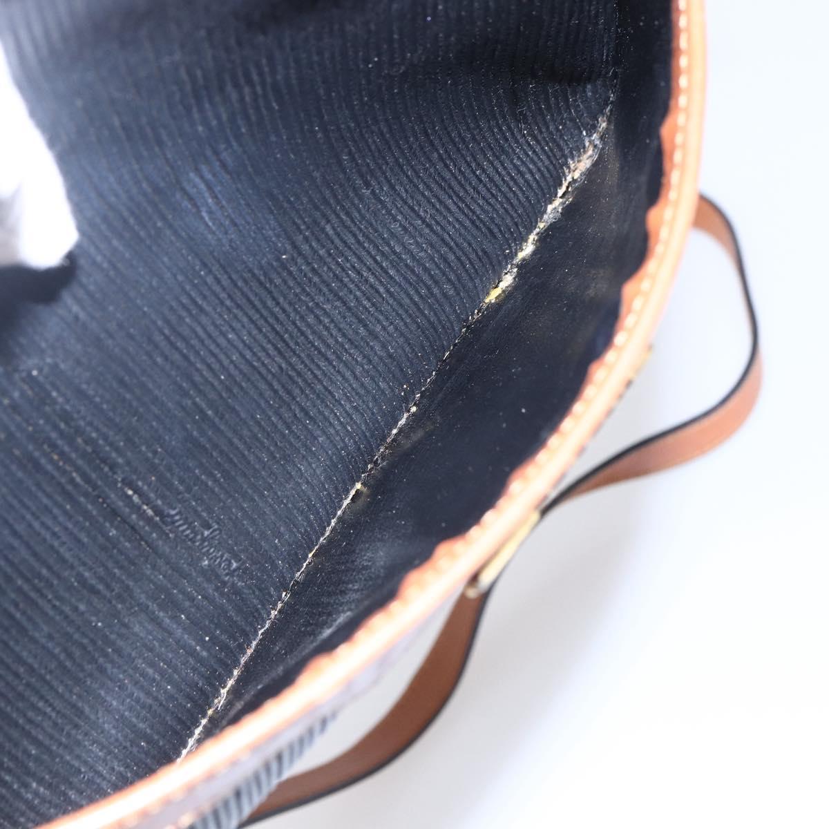 Salvatore Ferragamo Shoulder Bag Leather PVC Black Gold Auth BA7532