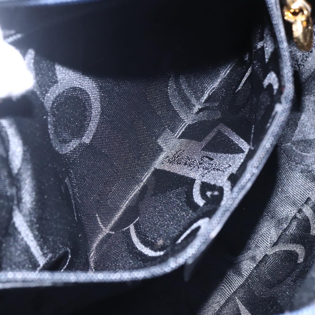 Salvatore Ferragamo Vala Shoulder Bag Leather Navy Gold Auth BA7533