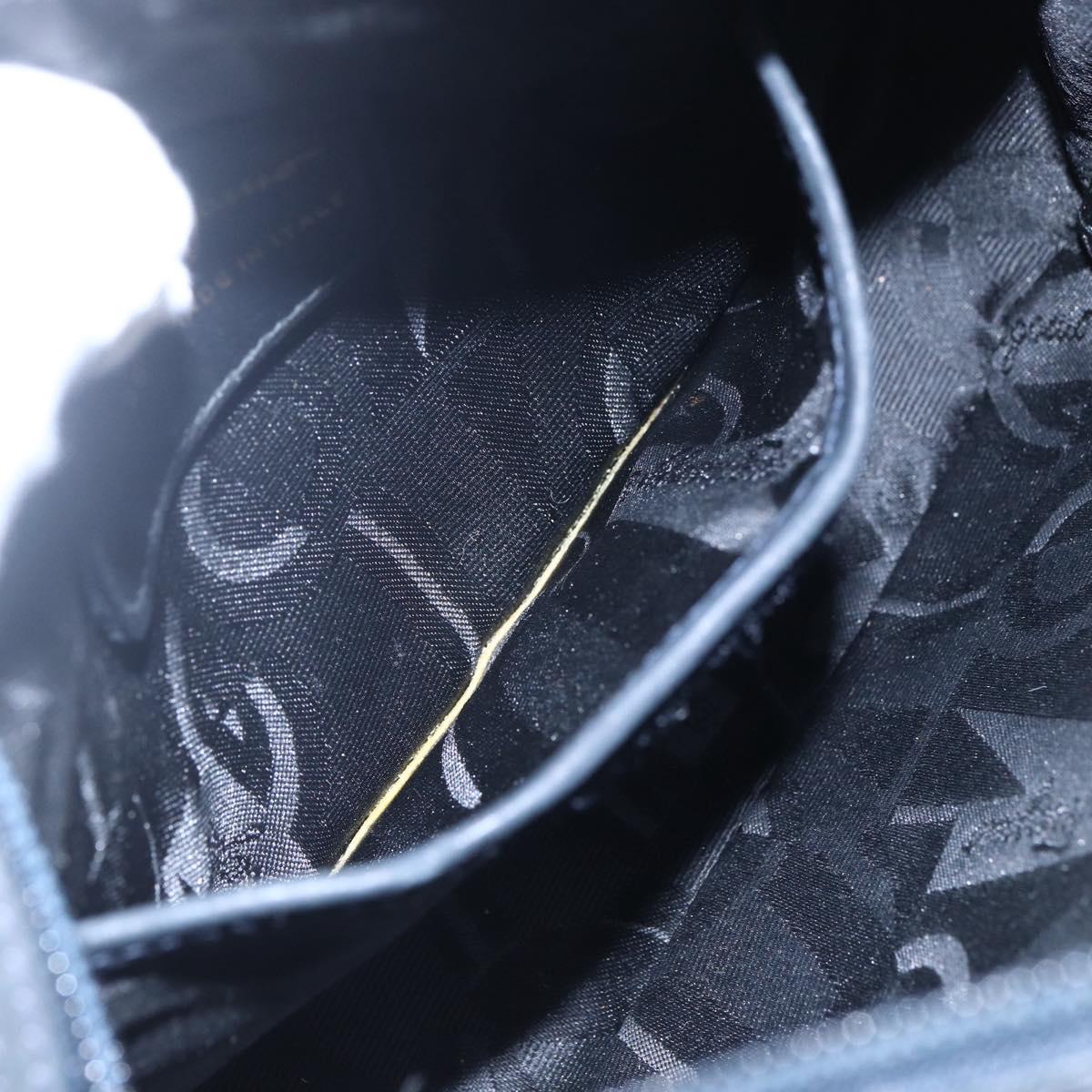 Salvatore Ferragamo Vala Shoulder Bag Suede Navy Gold Auth BA7534