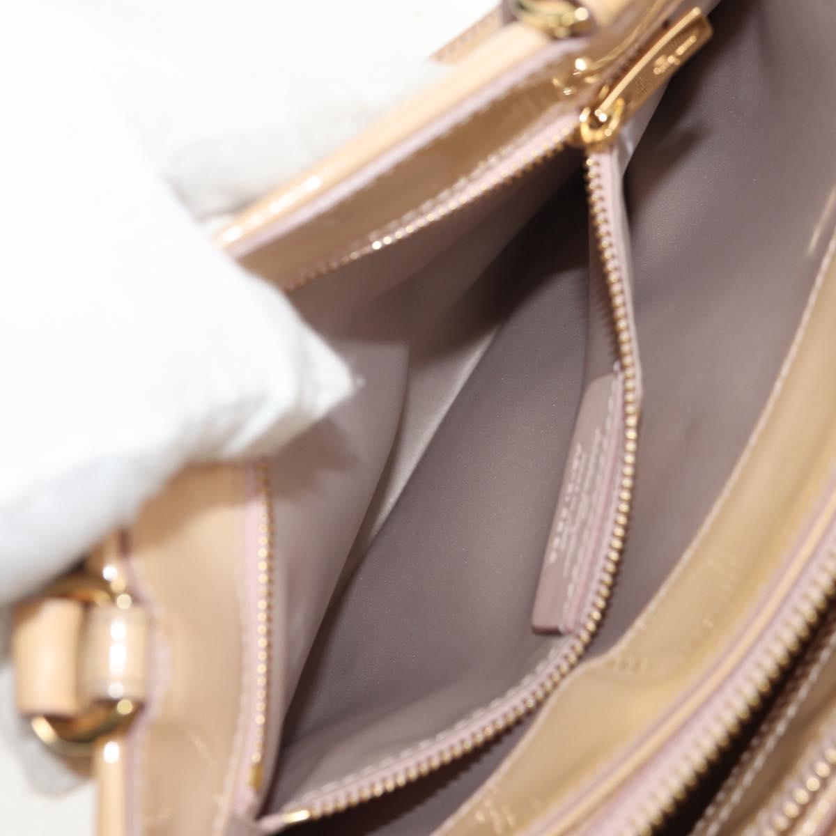 Salvatore Ferragamo Hand Bag Enamel 2way Beige Gold Auth BA7537