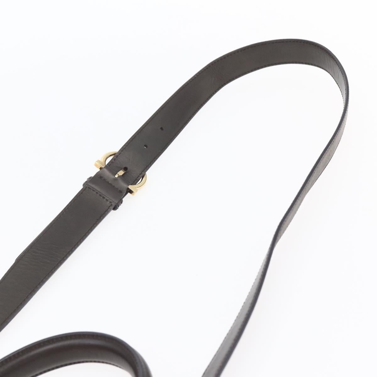 Salvatore Ferragamo Gancini Sophia Bag Leather 2way Dark Brown Gold Auth BA7538