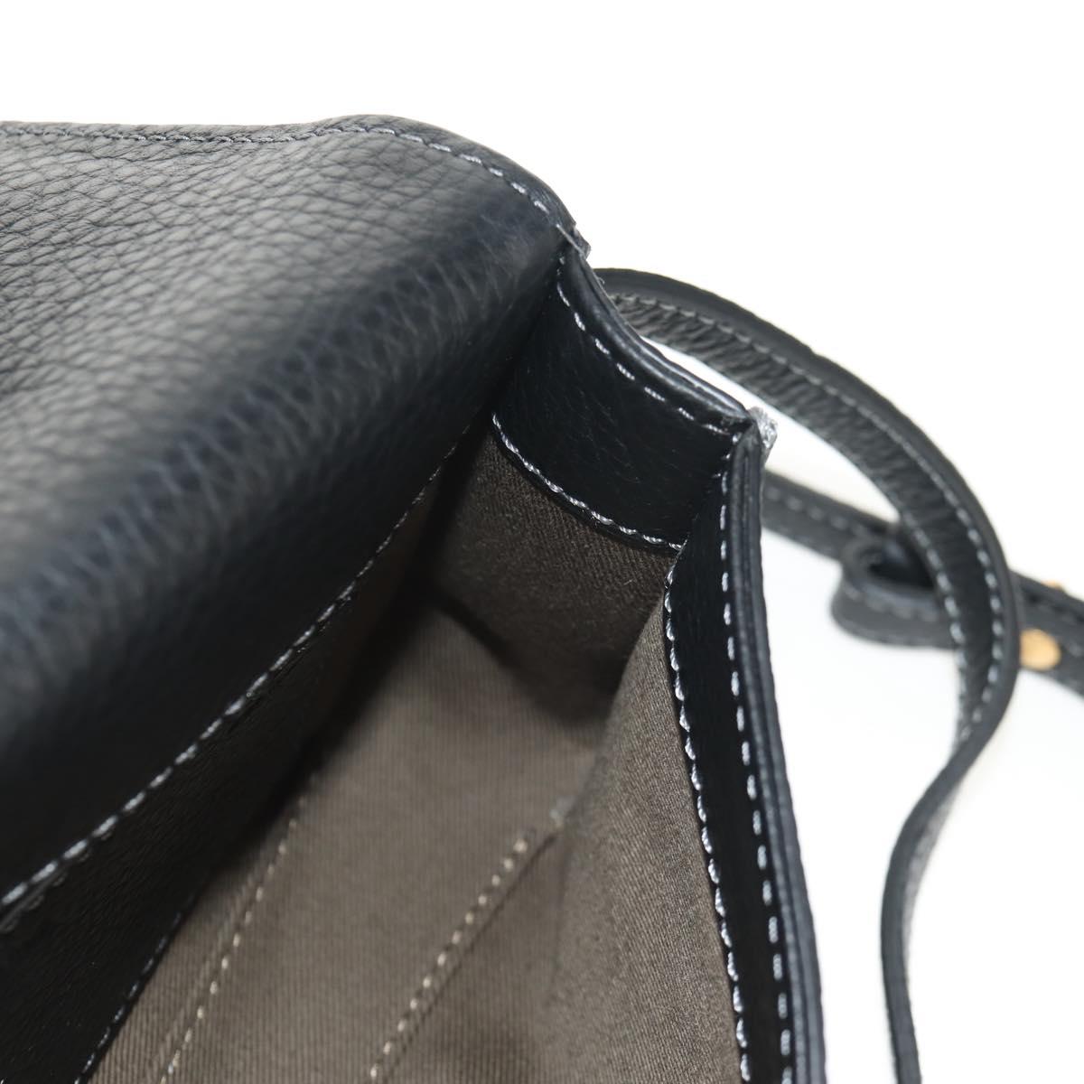 Chloe Mercy Waist Bag Leather Black Gold Auth BA7541