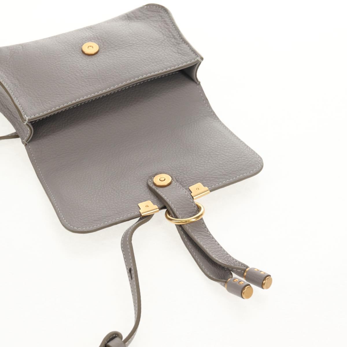 Chloe Mercy Waist Bag Leather Gray Gold Auth BA7542