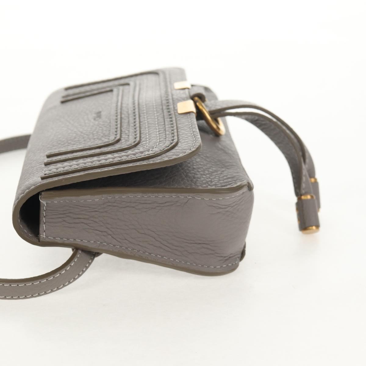 Chloe Mercy Waist Bag Leather Gray Gold Auth BA7542