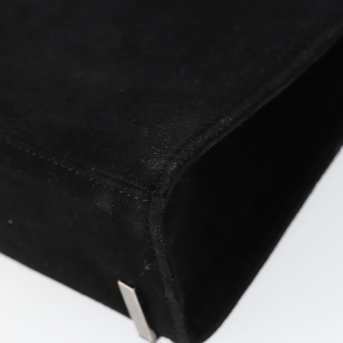 Salvatore Ferragamo Hand Bag Suede Black Silver Auth BA7548