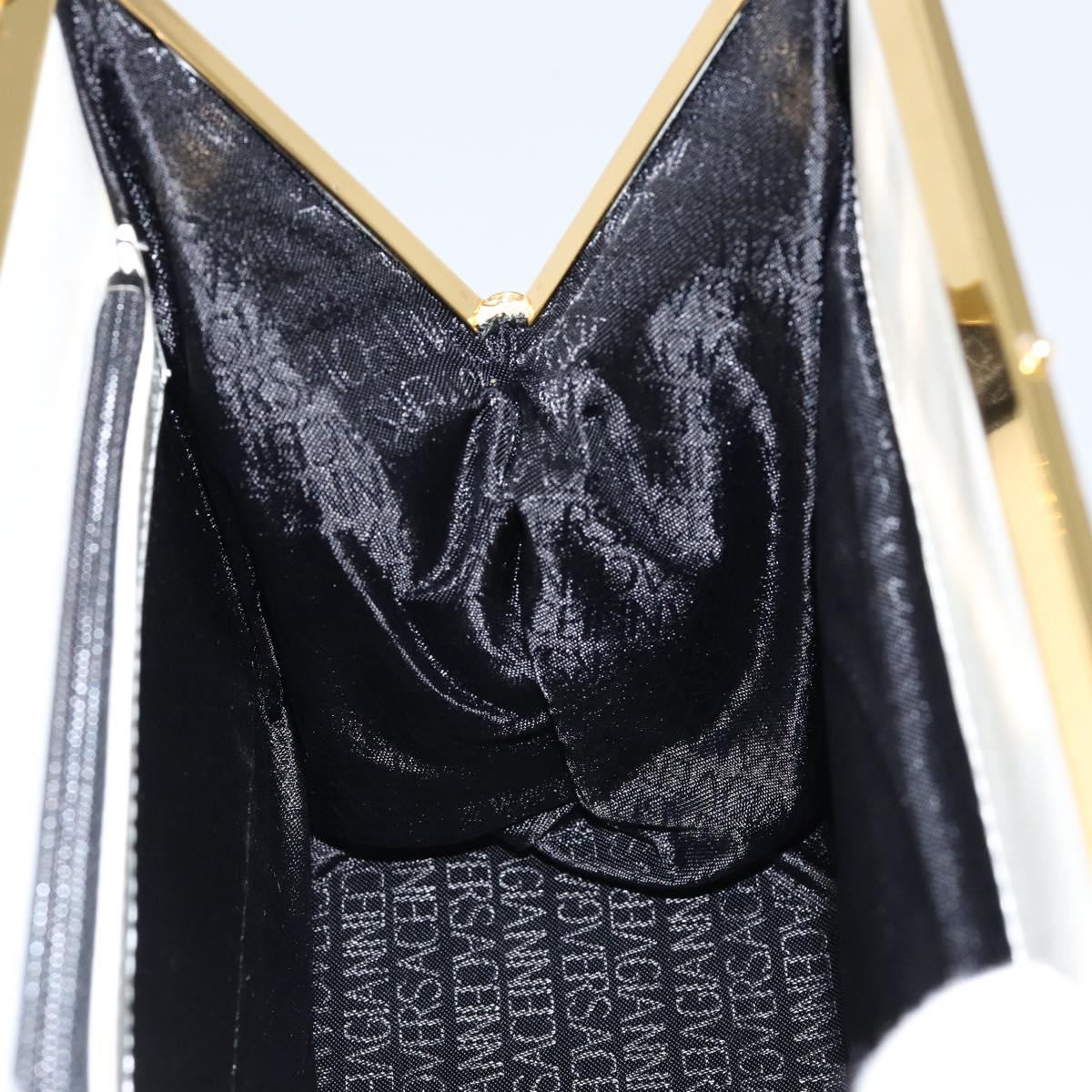 Gianni Versace Hand Bag Leather White Gold Auth BA7549