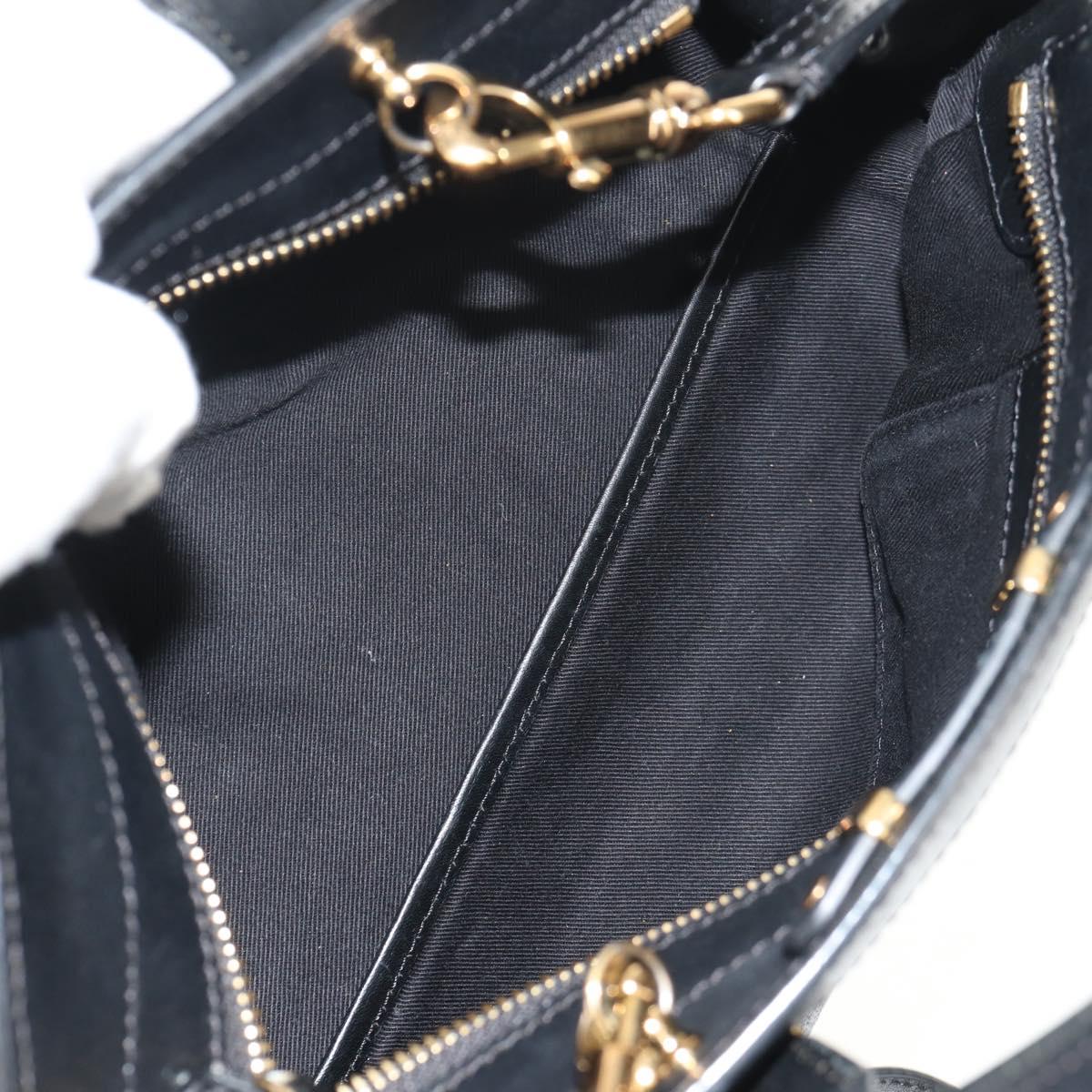 Chloe Alice Hand Bag Leather 2way Black Gold Auth BA7550