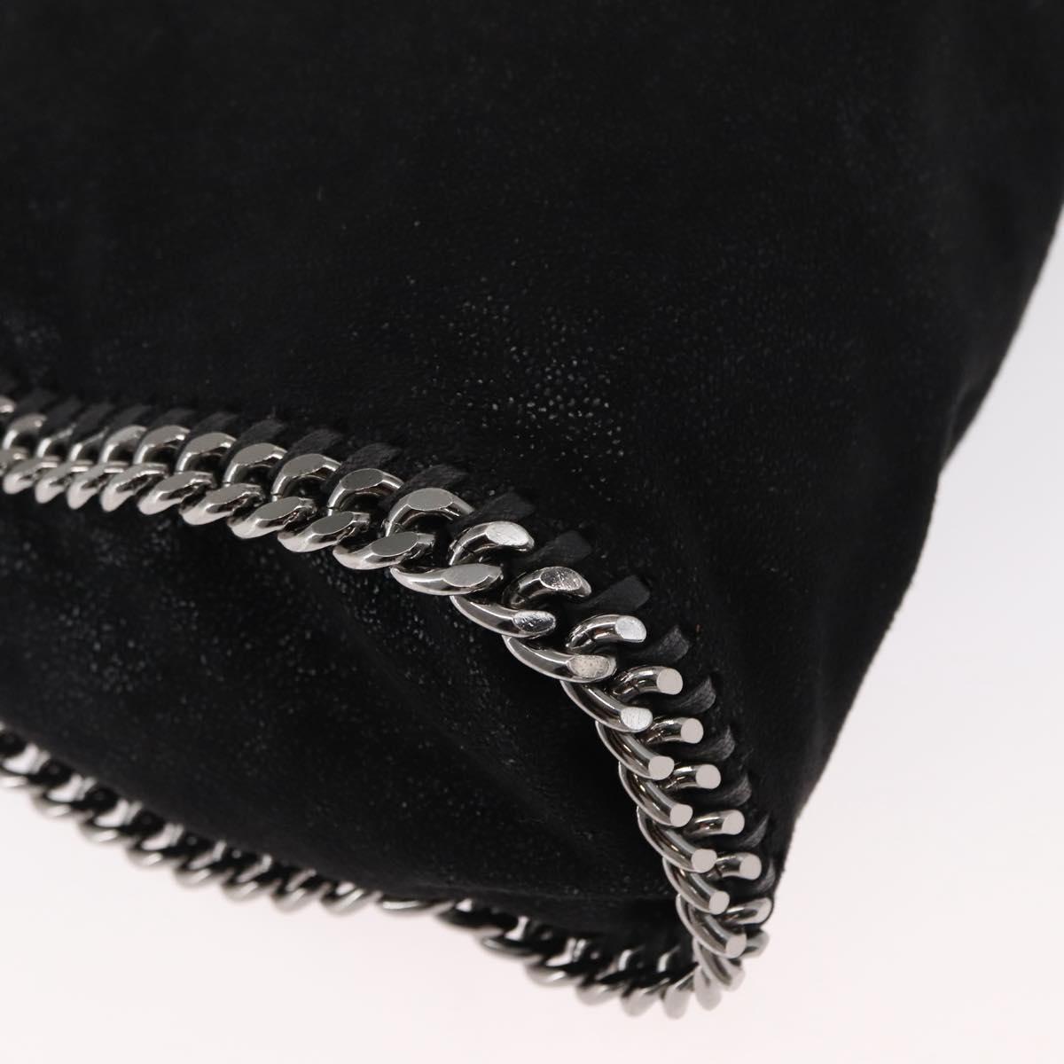 Stella MacCartney Chain Falabella Bag Polyester Black Silver 371223 Auth BA7551