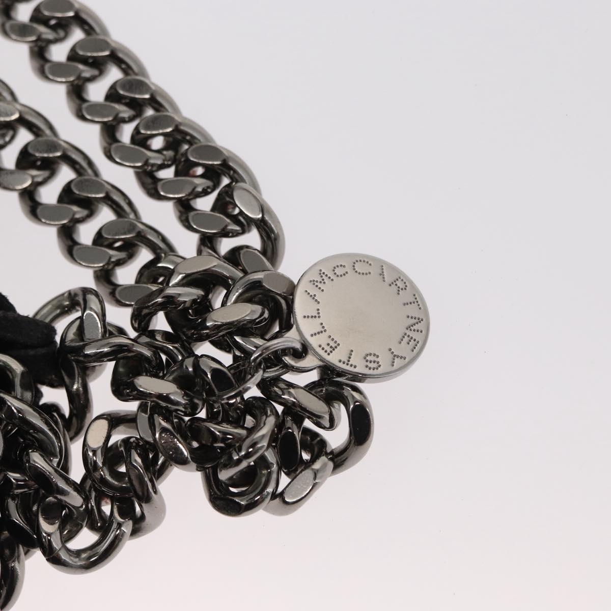 Stella MacCartney Chain Falabella Bag Polyester Black Silver 371223 Auth BA7551