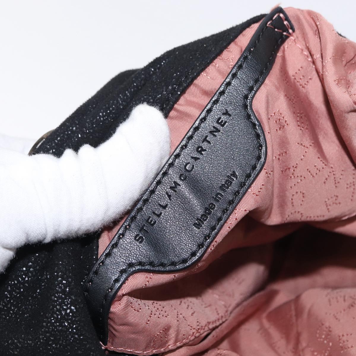 Stella MacCartney Chain Falabella Bag Polyester Black Silver 371223 Auth BA7551