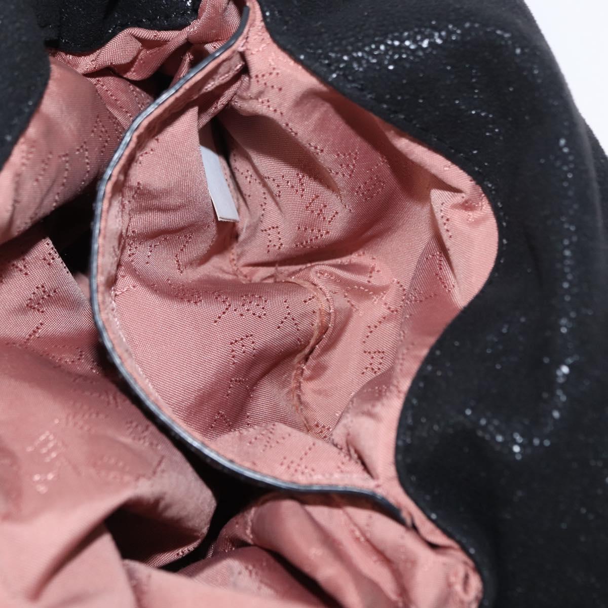 Stella MacCartney Chain Falabella Bag Polyester Black Silver 371223 Auth BA7551