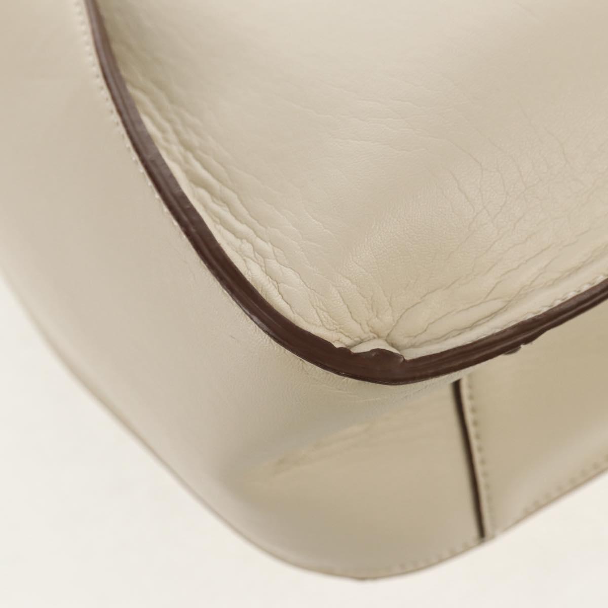 Stella MacCartney Shoulder Bag Leather Beige gold Auth BA7552