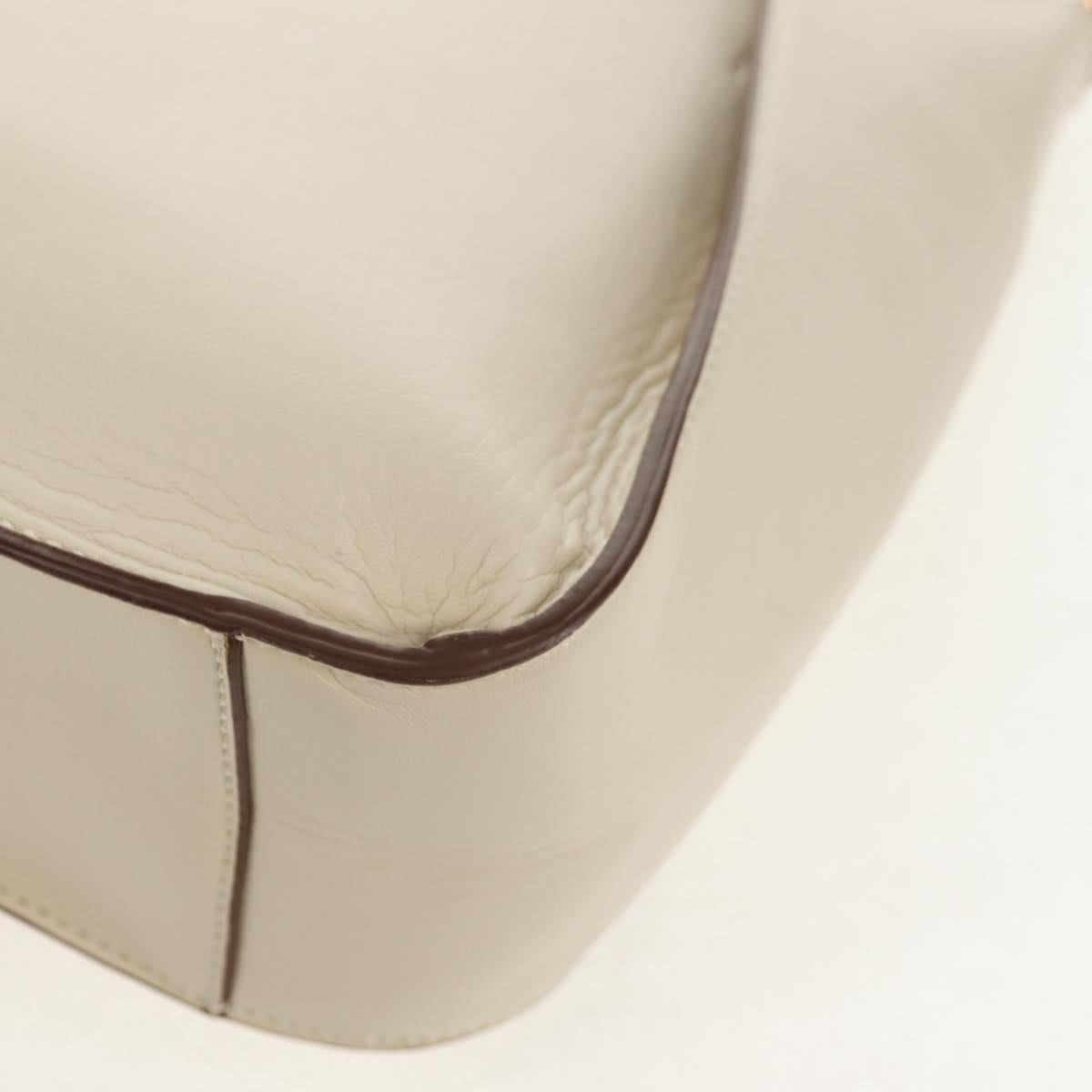 Stella MacCartney Shoulder Bag Leather Beige gold Auth BA7552