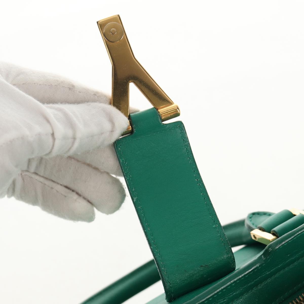 SAINT LAURENT Y Line Petit Kabas Bag Leather Green Gold 311210 Auth BA7553