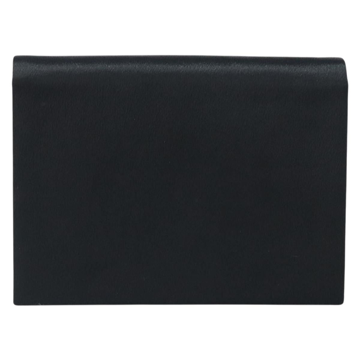 SAINT LAURENT Clutch Bag Satin Black Auth BA7554