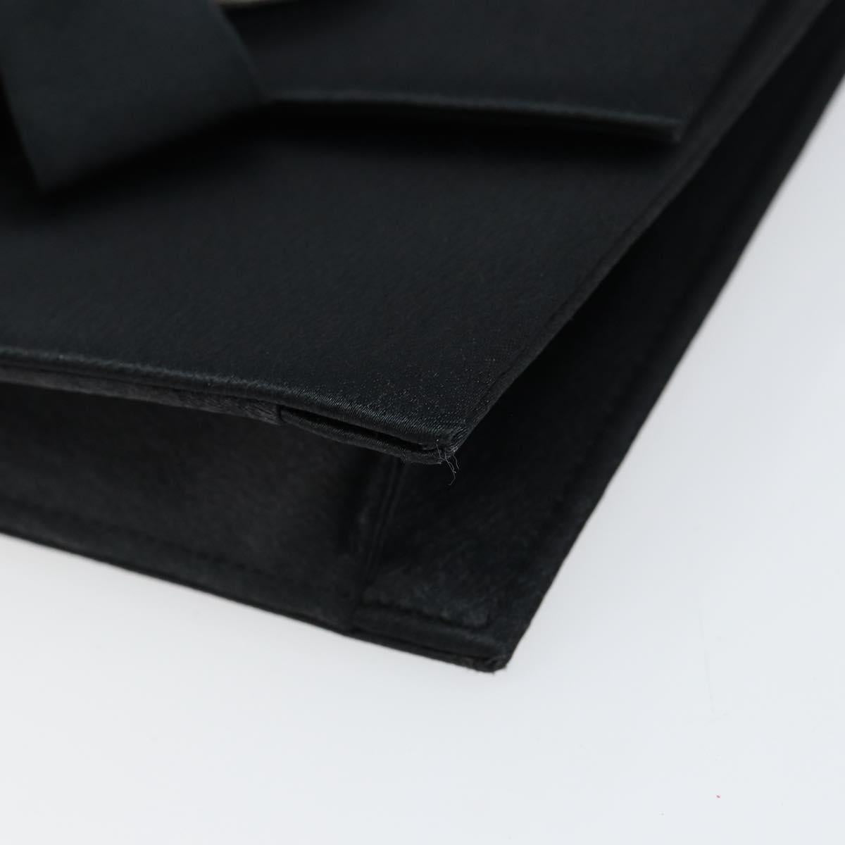 SAINT LAURENT Clutch Bag Satin Black Auth BA7554