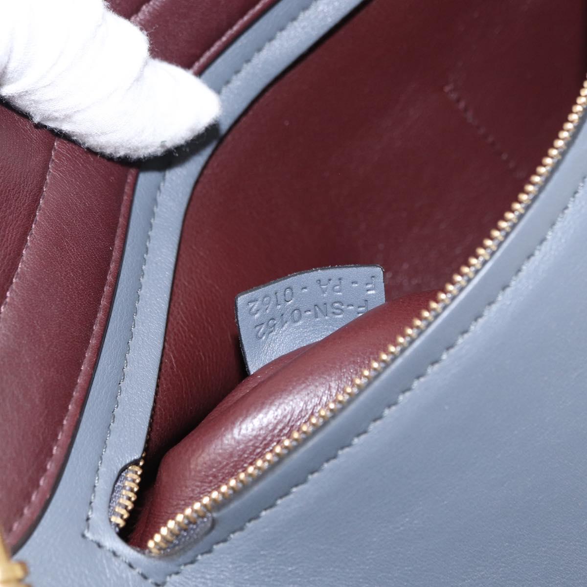 CELINE Trapeze Medium Hand Bag Leather 2way Gray Gold Auth BA7555