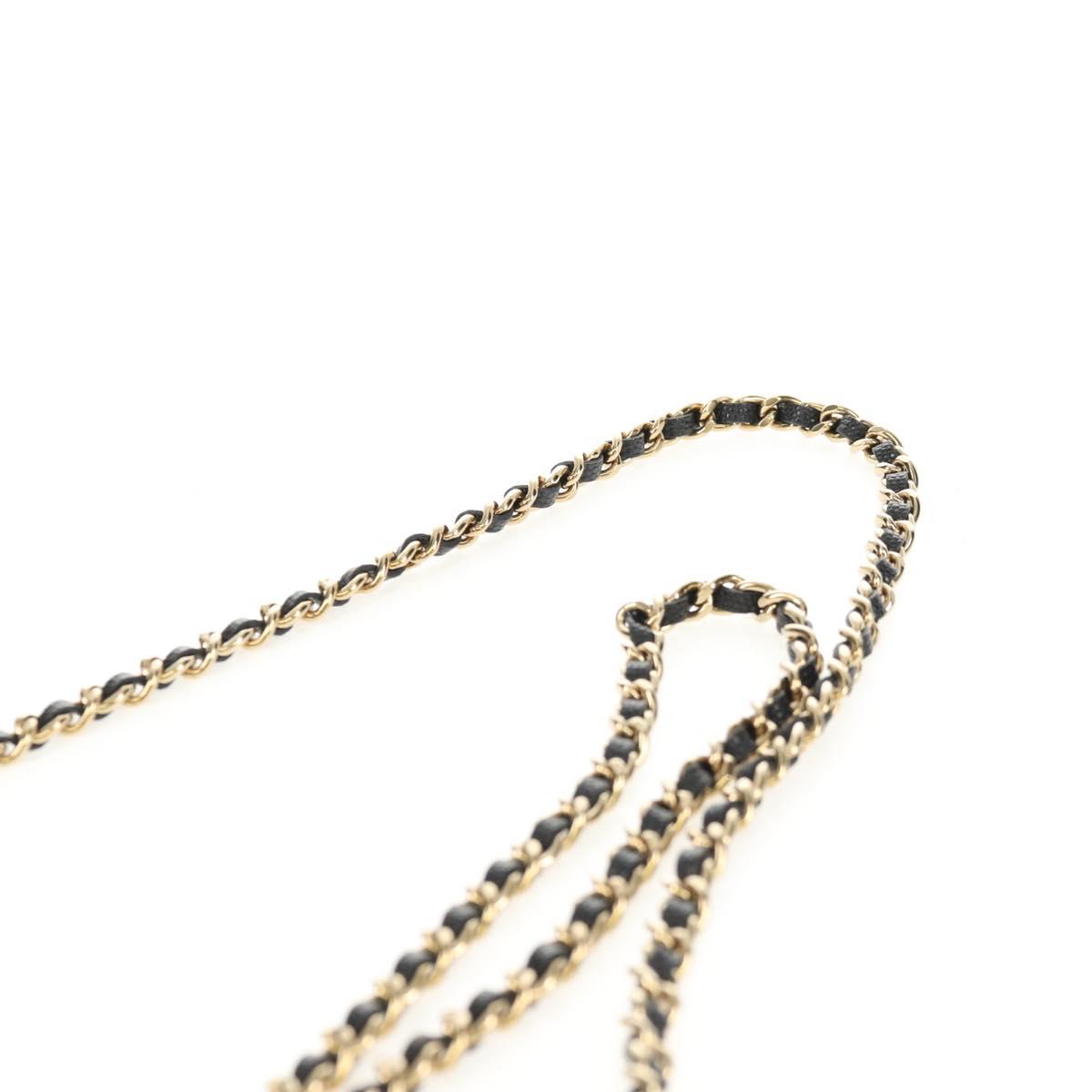 CHANEL Matelasse Chain Shoulder Bag Caviar Skin Black Gold CC Auth BA7560M