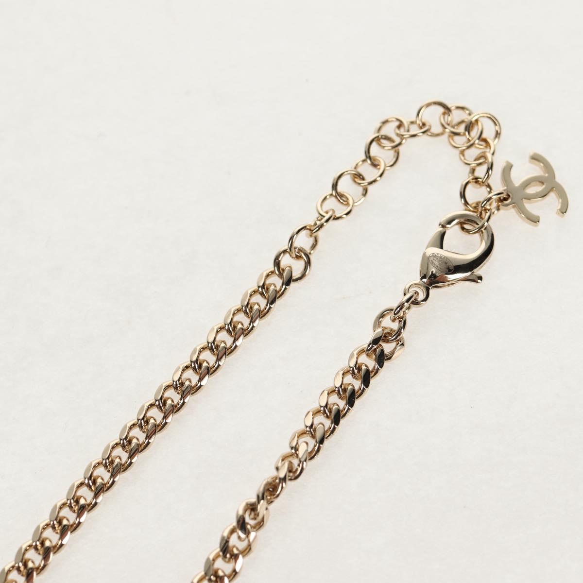 CHANEL Heart Necklace metal Silver CC Auth BA7561SAM