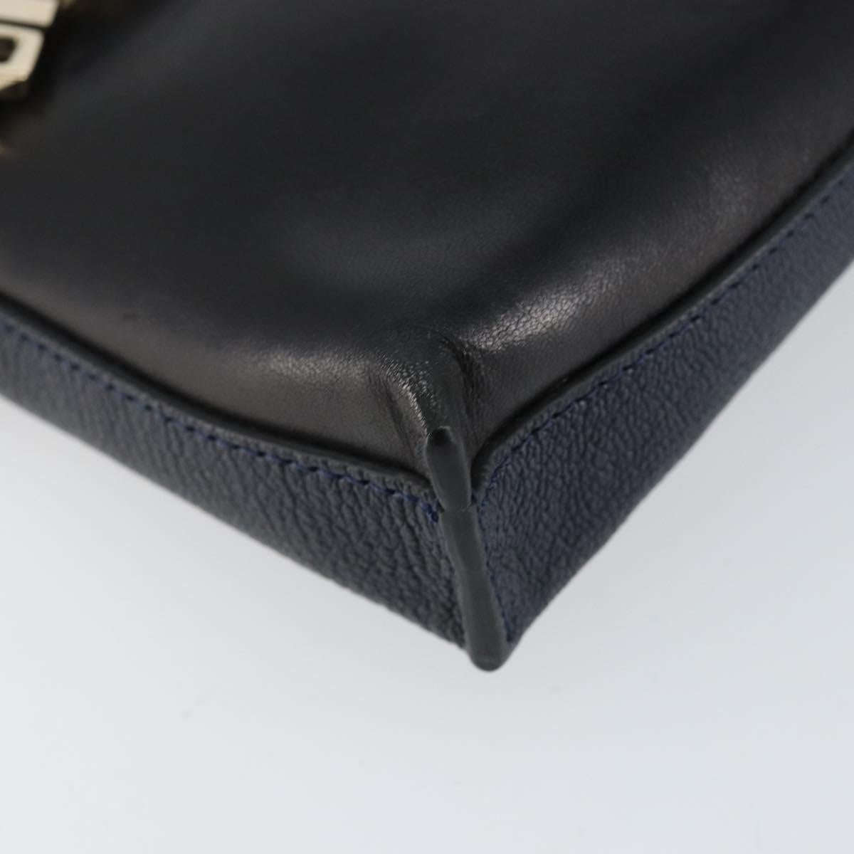 Chloe Shoulder Bag Leather Black Gold Auth BA7568