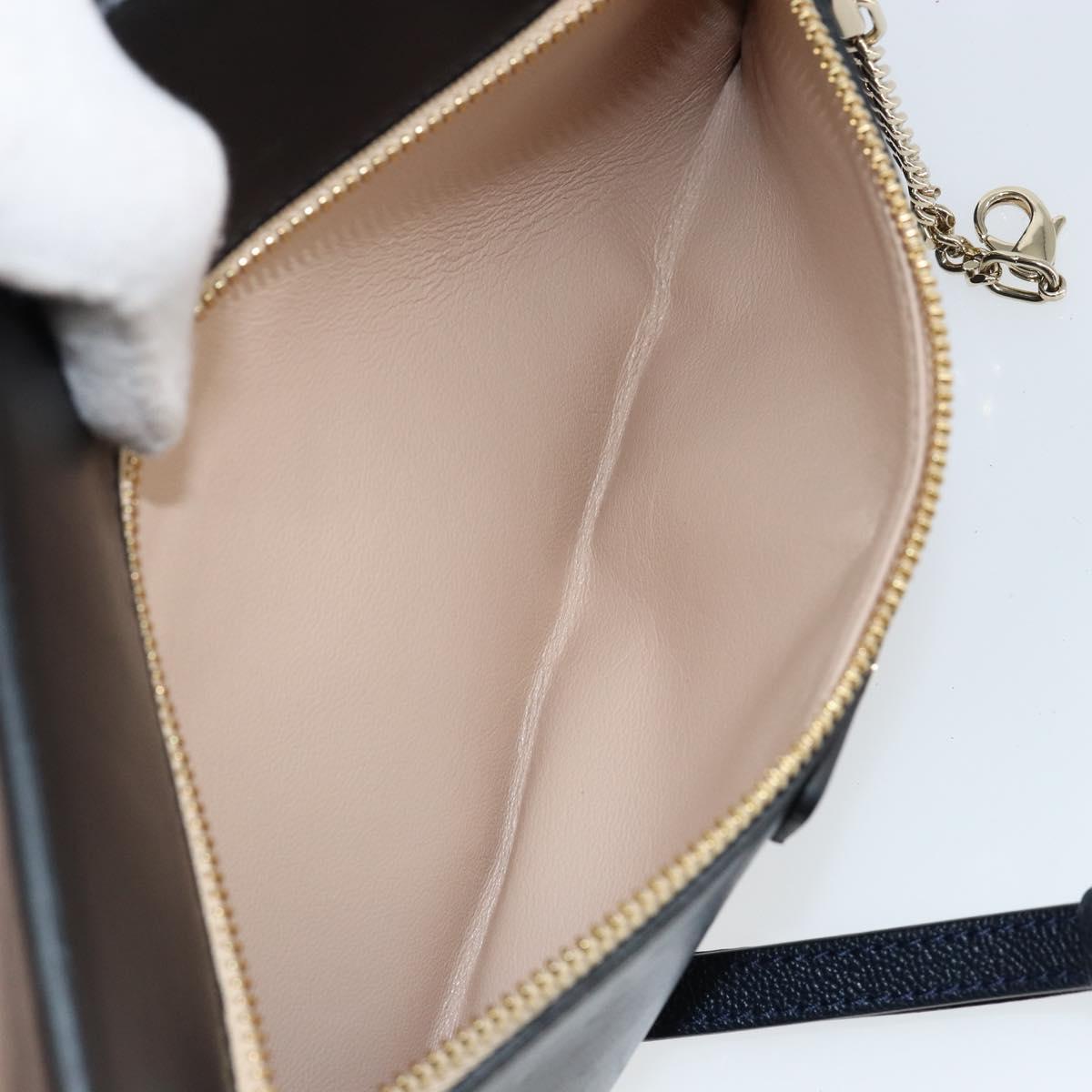 Chloe Shoulder Bag Leather Black Gold Auth BA7568