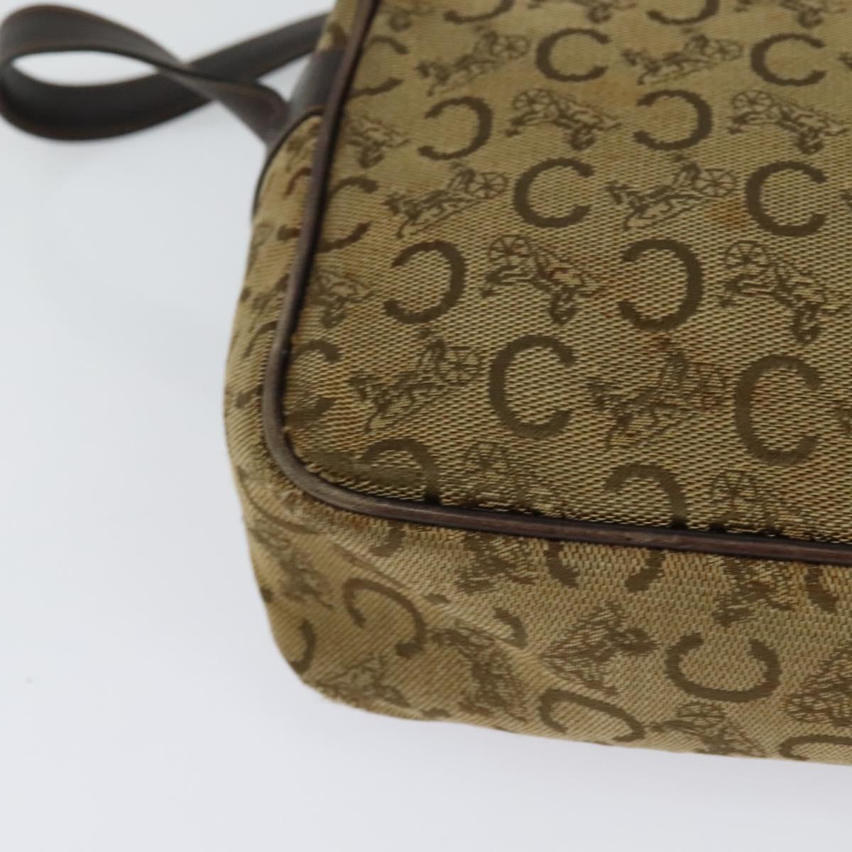 CELINE C Sulky Shoulder Bag Canvas Beige Auth BA757