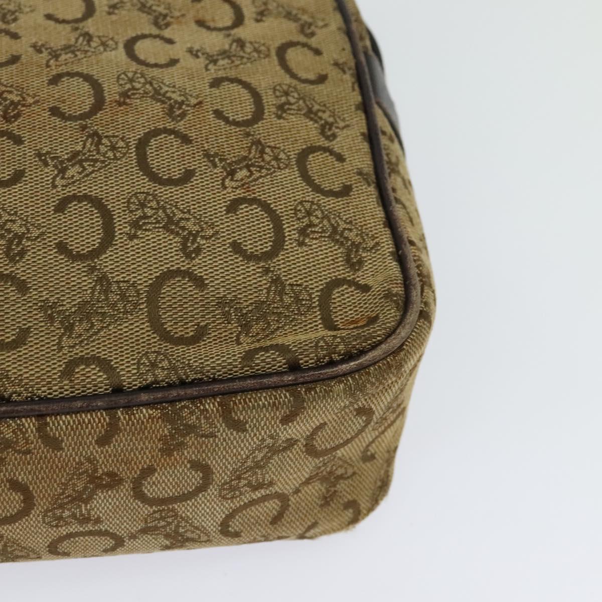 CELINE C Sulky Shoulder Bag Canvas Beige Auth BA757