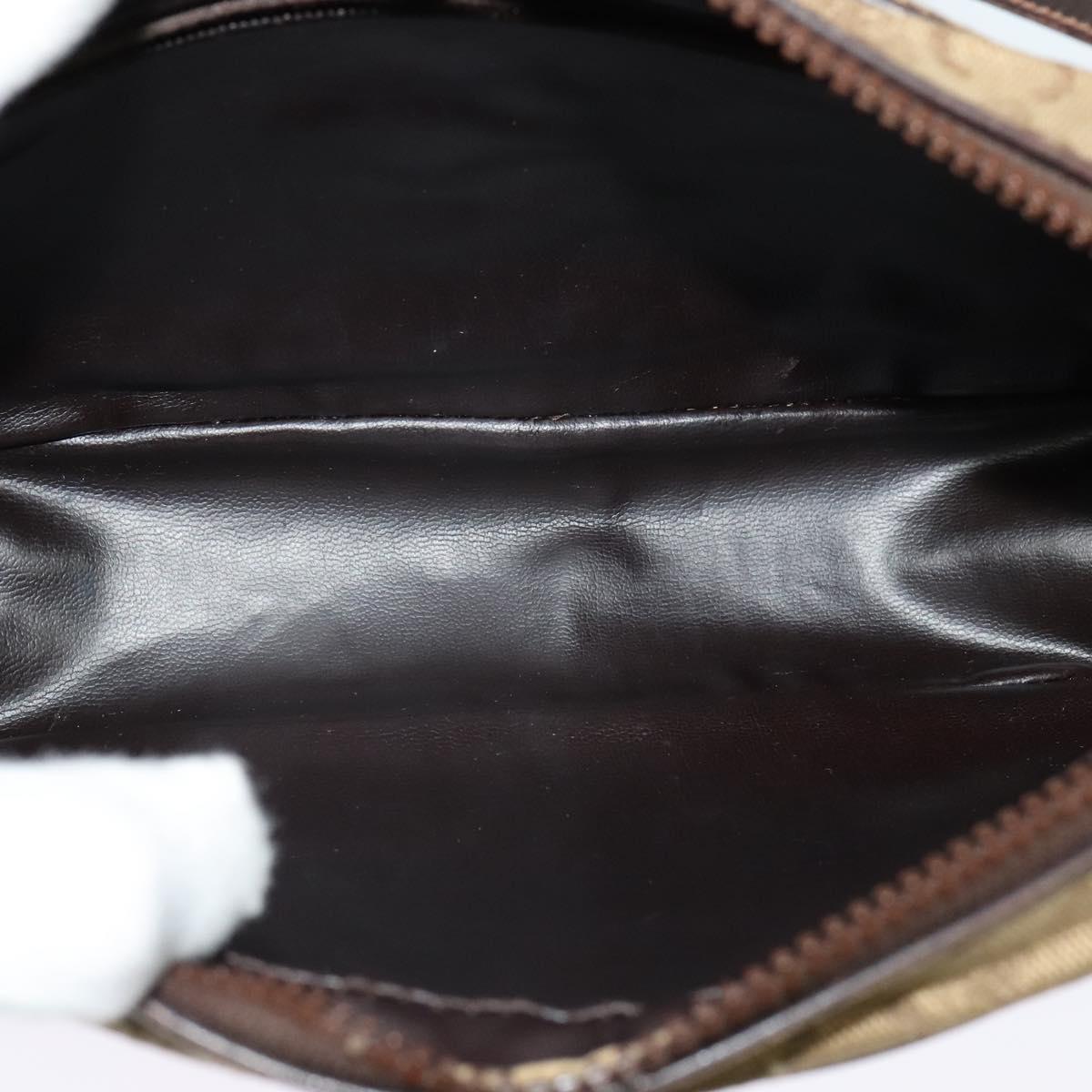 CELINE C Sulky Shoulder Bag Canvas Beige Auth BA757