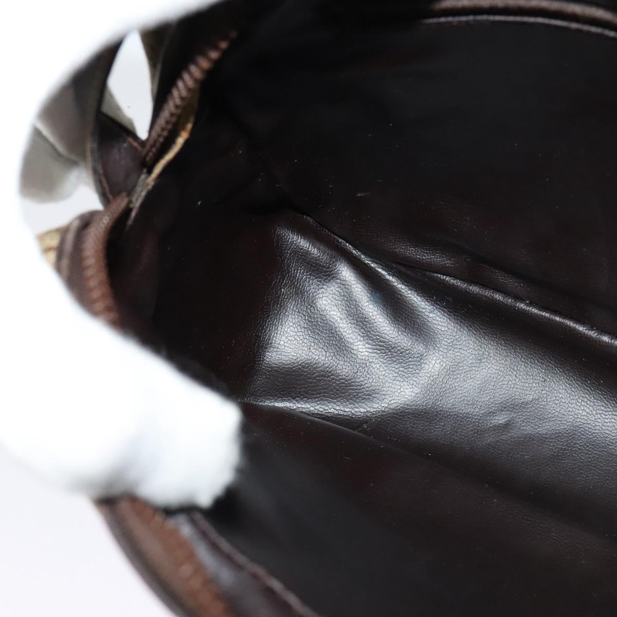 CELINE C Sulky Shoulder Bag Canvas Beige Auth BA757